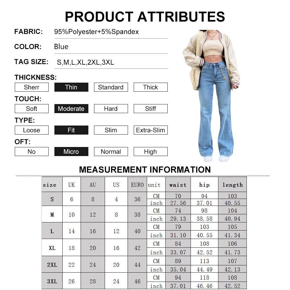 High Waist Flared Jeans for Women Bell Bottom Baggy Jeans Y2K Harajuku Streetwear Wide Leg Pants 2021 Fashion Ladies Trousers