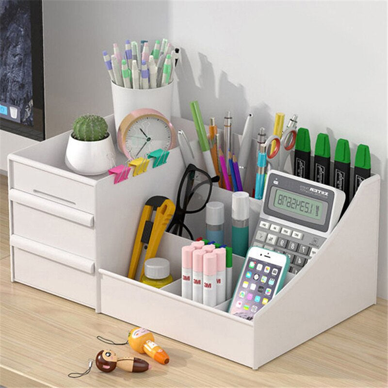 Cosmetic Makeup Organizer with Drawers, Plastic Bathroom Skincare Storage Box Brush Lipstick Holder Organizers Storag